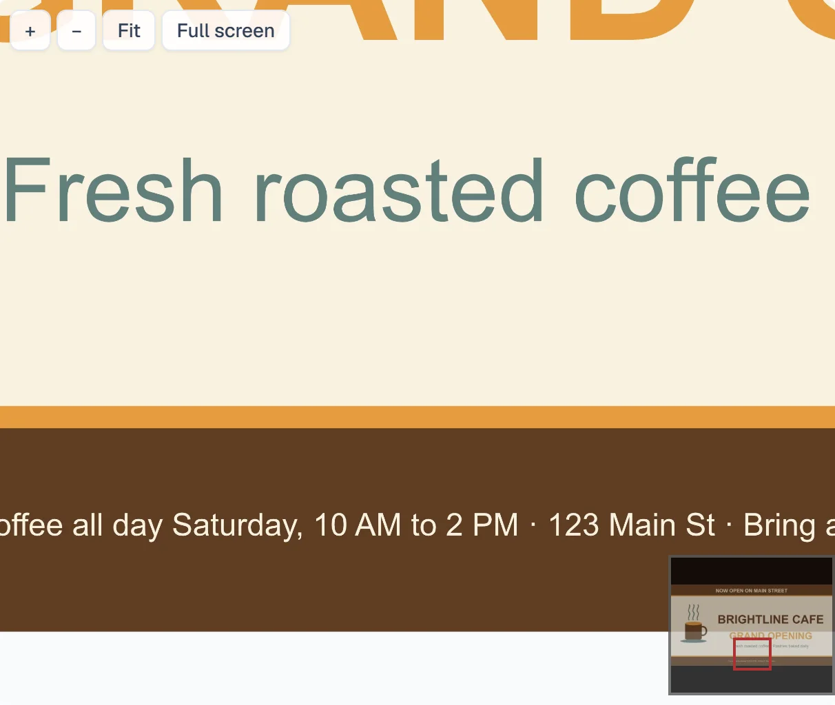 The banner zoomed in on its fine print: a line too small to read at full view, sharp and readable